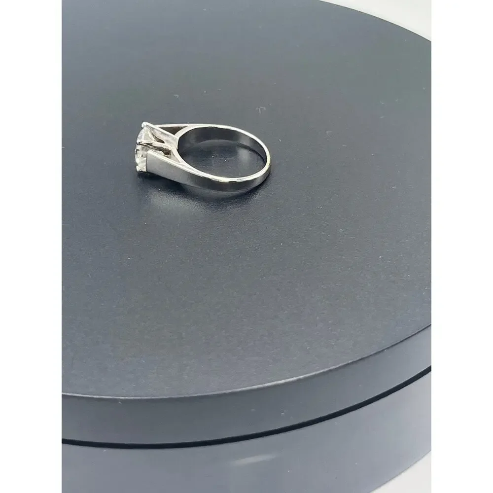 Domonique Women's Sterling Silver 925 Cubic Zirconia DQ CZ Solitaire Ring Sz 7.5